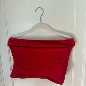 Charlotte Russe Red Off-Shoulder Crop Top